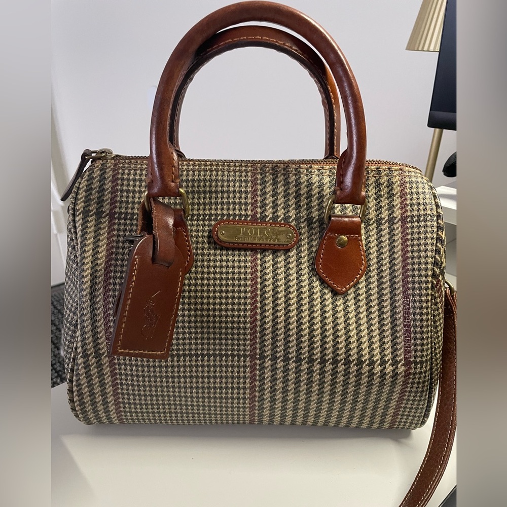 Polo by Ralph Lauren Brown Plaid Boston Bag